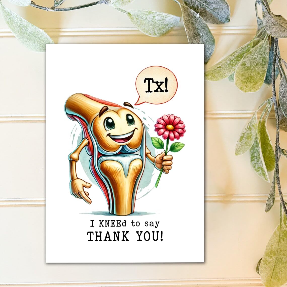 I Kneed To Say Thank You Card - Funny Knee - Nurse Appreciation - Doctor Greeting - Cute Grateful Card - Image 3