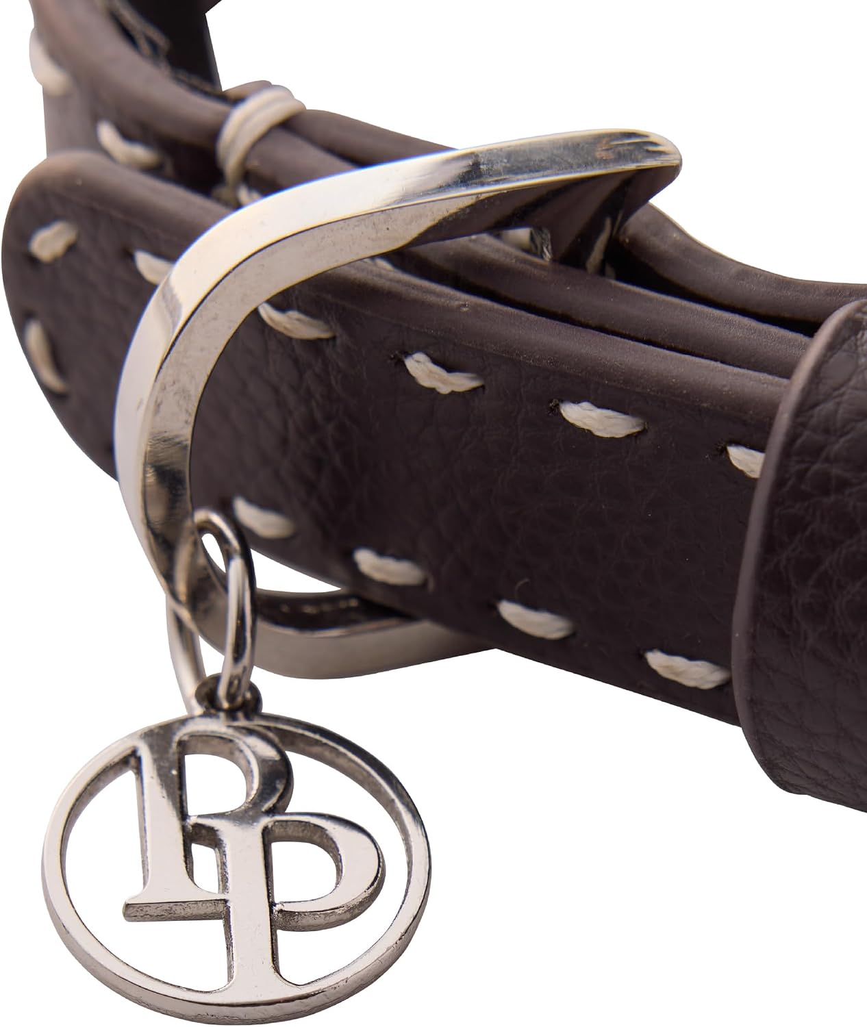 Pet Passion Rein - The Saddle Stitch Vegan Leather Collar Adjustable Brass Buckle Collars Made with Sustainable Materials for Small, Medium, Large Dogs, Chocolate Espresso, X-Small