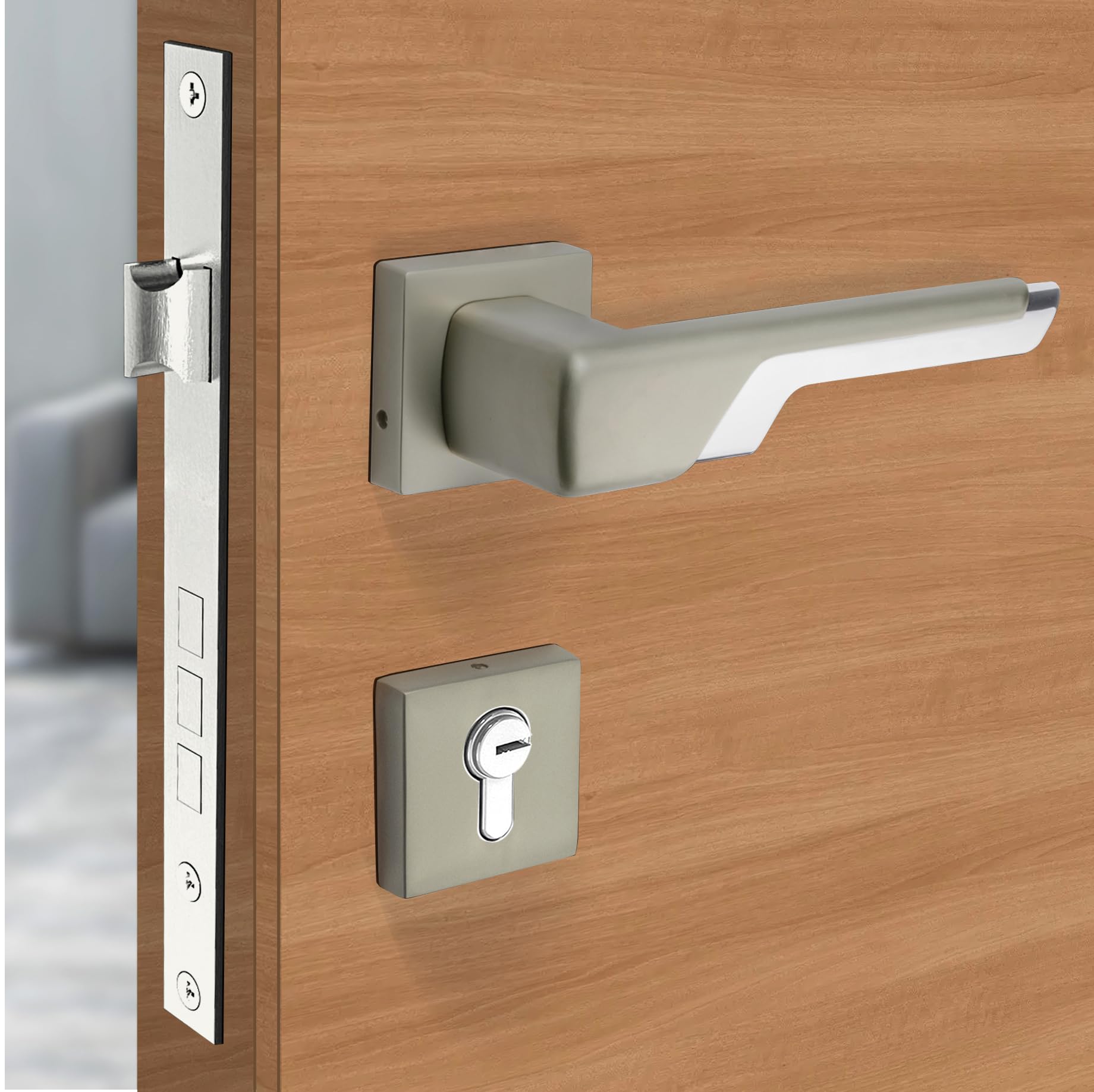 Plantex Heavy Duty Door Lock – Bathroom Door Lock/Mortise Keyless Handle Set for Home/Bathroom/Store Room/Balcony/Office with Baby Latch (7093 – PVD Choco & Satin Black Matt) — Amazon image 9