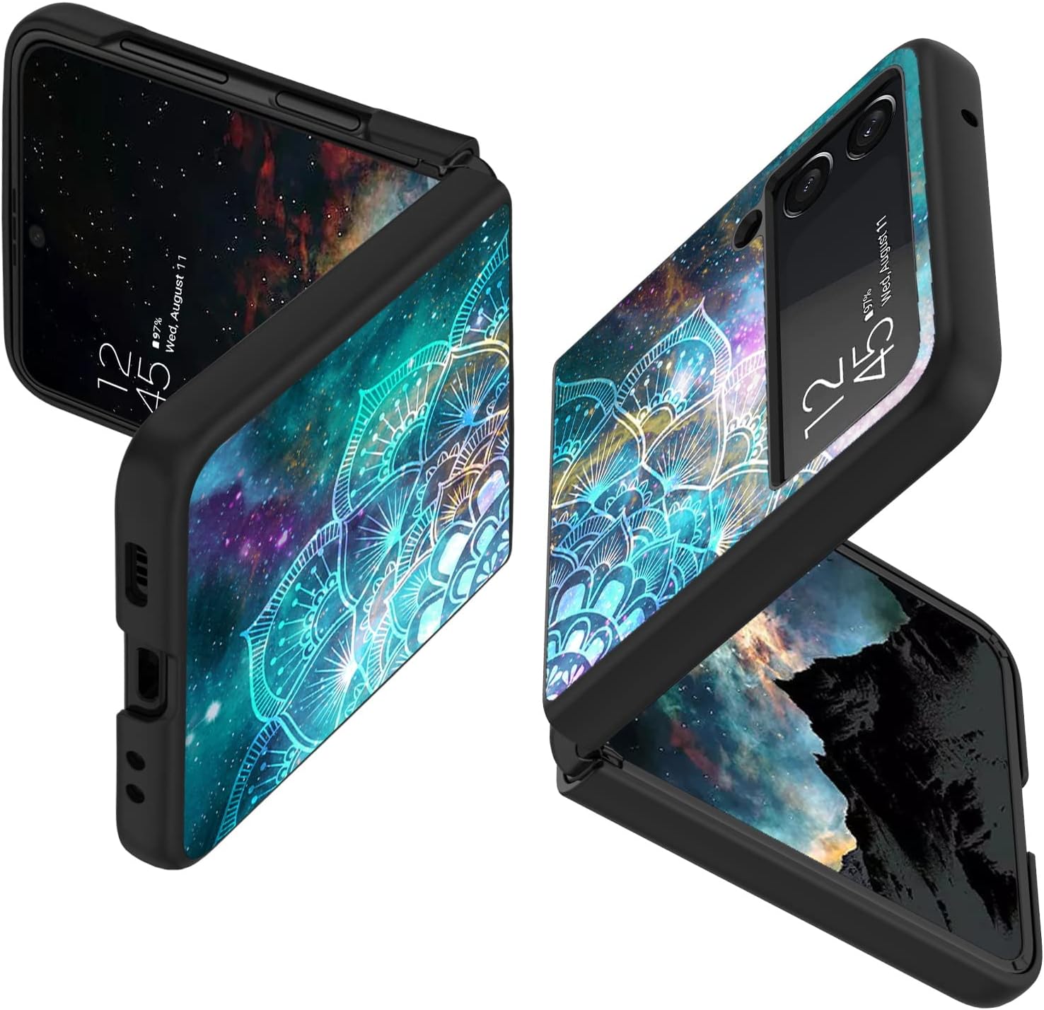 BENTOBEN Galaxy Z Flip 3 5G Case, Z Flip 3 5G Case, Slim Fit Glow in The Dark Shockproof Hard PC Bumper Protective Anti Scratch Non-Slip Case Cover for Samsung Galaxy Z Flip 3 5G, Mandala in Galaxy