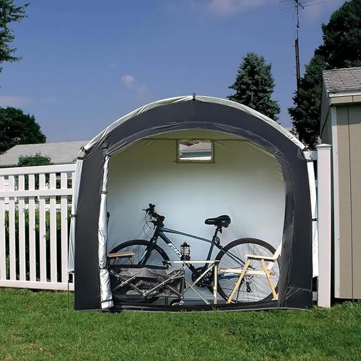 Tente de Rangement pour vélos,Abri Portable pour vélos,210D Oxford Fabric PU4000 Waterproof pour 2/3/4/6/8 vélos,Abri pour Moto,Outils de Jardin