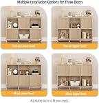 FATORRI 6 Cube Horizontal Bookshelf with 3 Doors, Modern Wood Book Shelf with Storage, Low Cubby Bookcase for Home Office (Light Walnut)