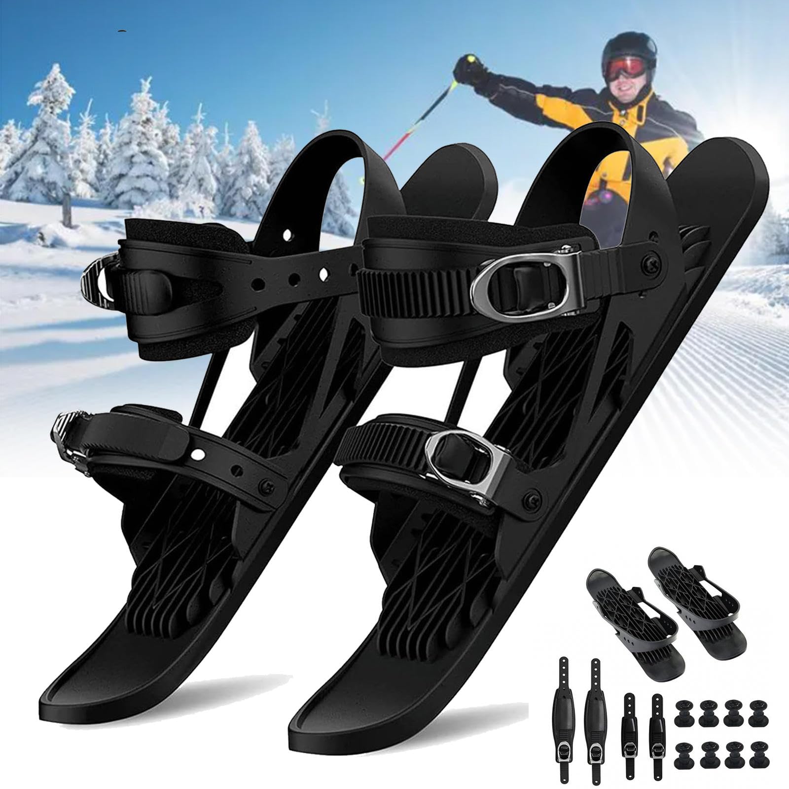 Mini Pattini da Sci Corti per Neve, Mini Pattini da Sci Corti Regolabili, Pattini da Neve Corti Snowblade Skiboard per Sport Invernali Attrezzatura da Sci