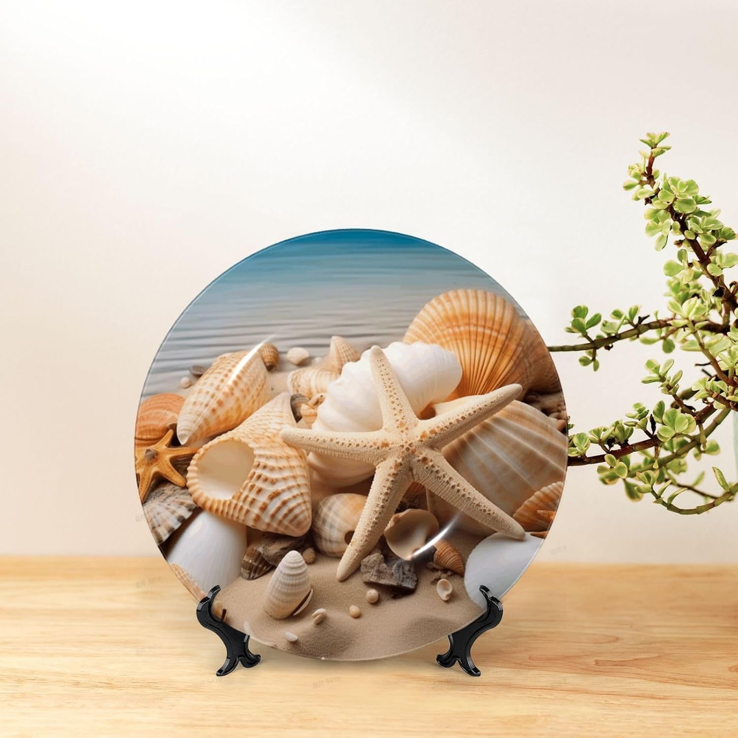 Decorative Plate Art Crafts Bone China Decorative Plate with Display Rack Souvenir Wall Decor Ceramic Ornaments Dinner Plates Ceramic Decoratives Plates for Home Office 10in