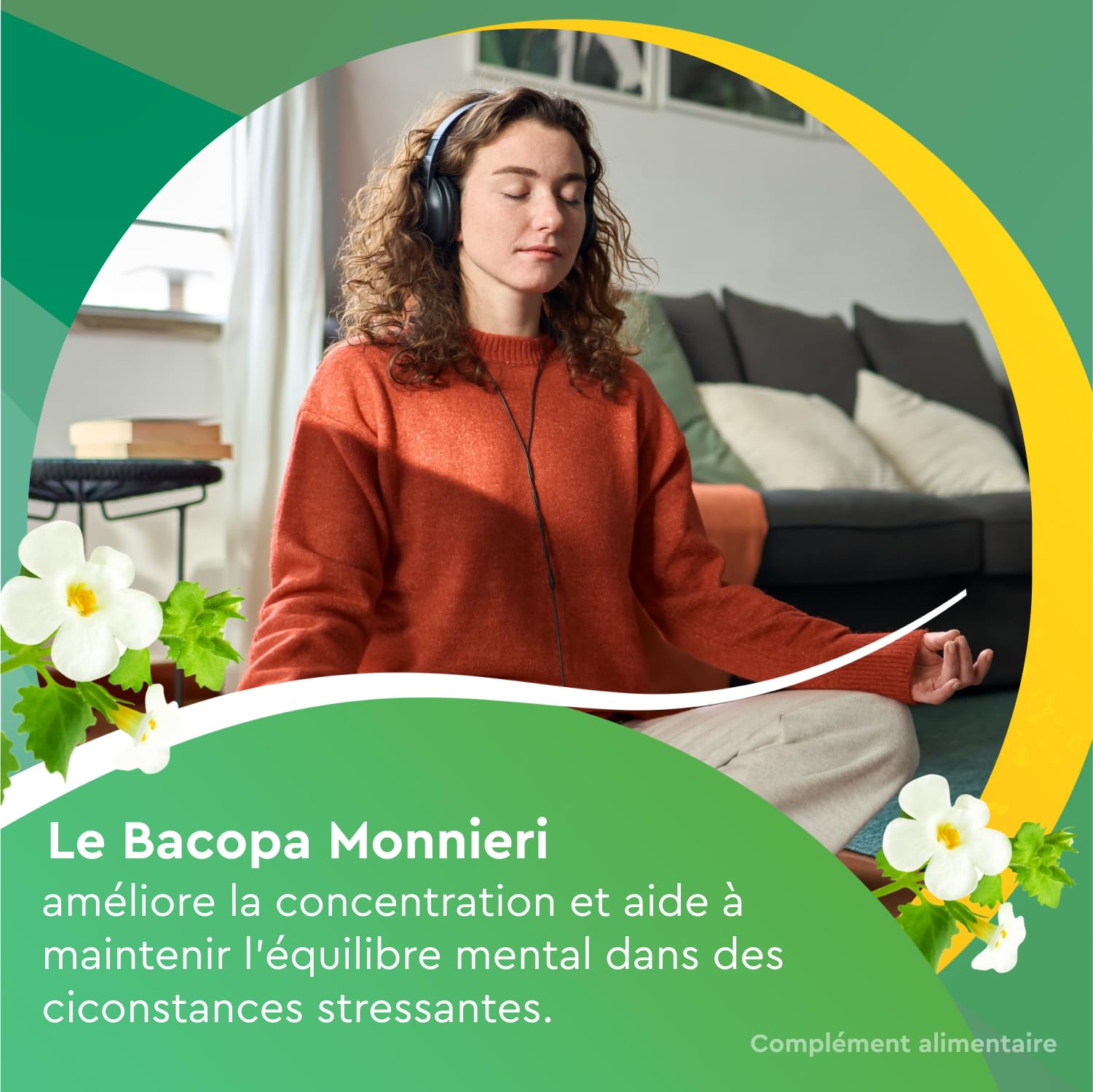EuphytoseStress Concentration - Complément alimentaire - Bacopa Monnieri - Rhodiola Rosea - Plantes adaptogènes - Stress, Difficulté de Concentration - 3 mois - 3x30 comprimés - Fabriqué en France