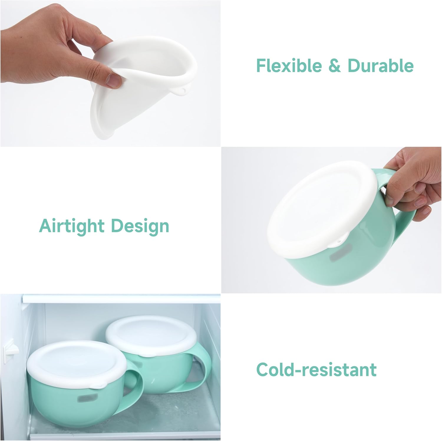 Luvcosy 1 Pack Silicone Lid Compatible with Dash Ice Cream Maker Mug, Reusable Silicone Bowl Cover for Ice Cream Storage Food-grade Freezer Bowl Lid, Freezer Dishwasher Safe, White (Bowl NOT Included)