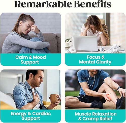 Miniatura 7 de 60 Day Supply - Gomitas de glicinato de magnesio de 400 mg con Ashwagandha, L-teanina, CoQ10, vitamina D3 y B6, gomitas de magnesio sin azúcar para