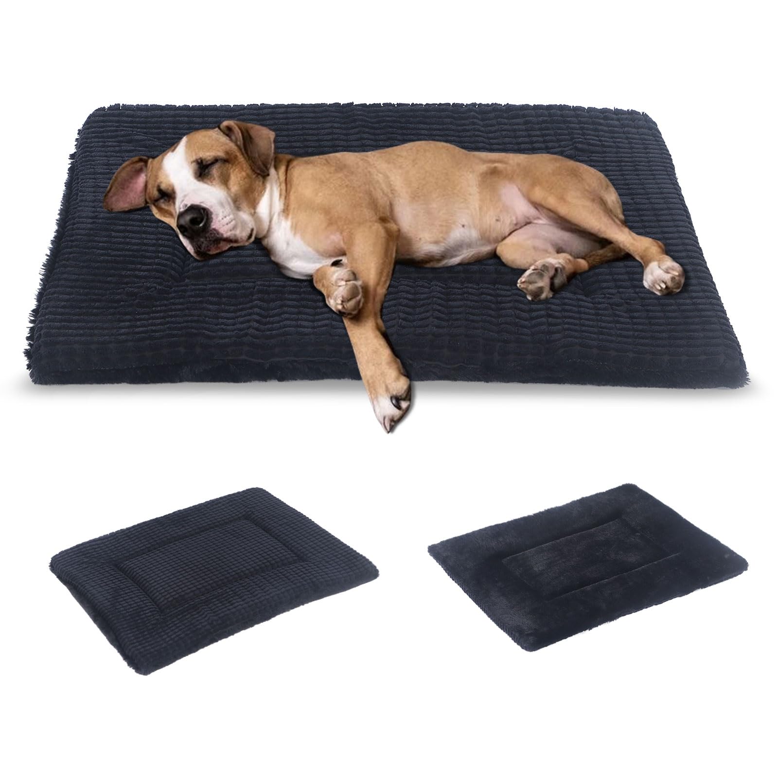 BVAGSS Cuscino per Cane Reversibile, Ultra Morbido Materassino Lavabile per cani, Ortopedico Letto per cani Cuscino Cane Memory Foam Suave y Cálido XH079 (106x71x4cm,Dark Grey)