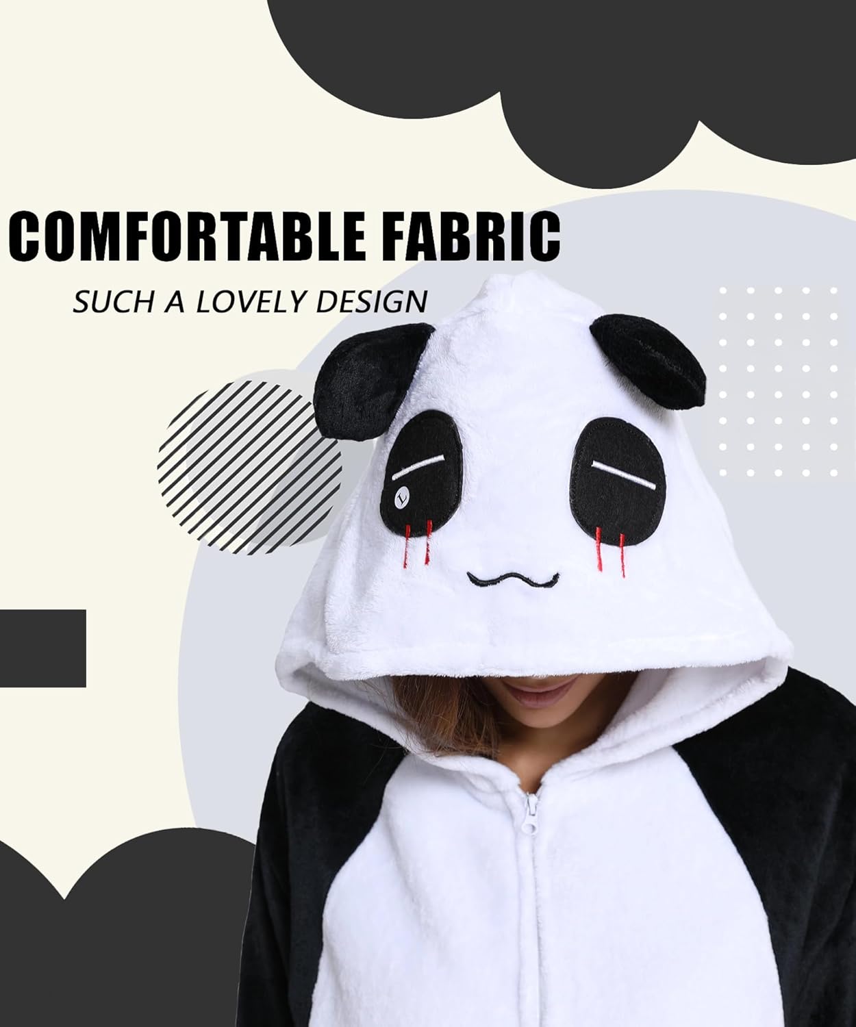 Unisex Adult Animal Onesie Pajamas, Men Women Flannel Halloween Cosplay Costume - Image 3