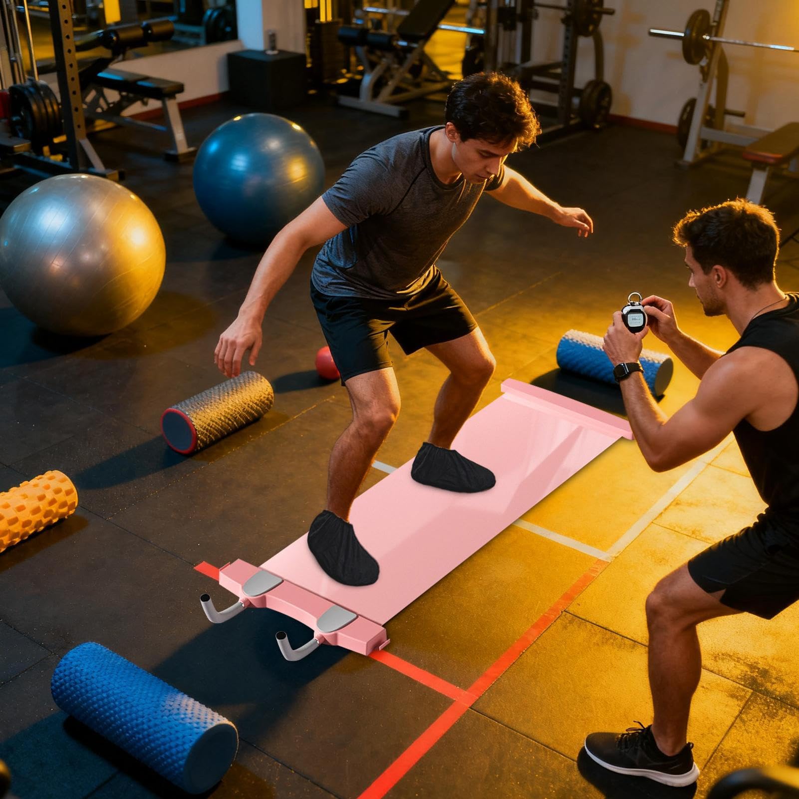 Balance Board – kompaktowy przyrząd treningowy, antypoślizgowa podkładka, mata ślizgowa do ćwiczeń fitness | dla początkujących, entuzjastów oraz przyjaciół na siłowni domowej z ćwiczeniami wewnątrz i