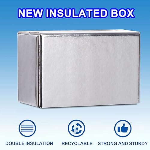 Miniatura 6 de 10 cajas de envío frías, caja aislada de aluminio, caja de envío reutilizable con doble aislamiento, cajas de envío frías a prueba de fugas, pequeña