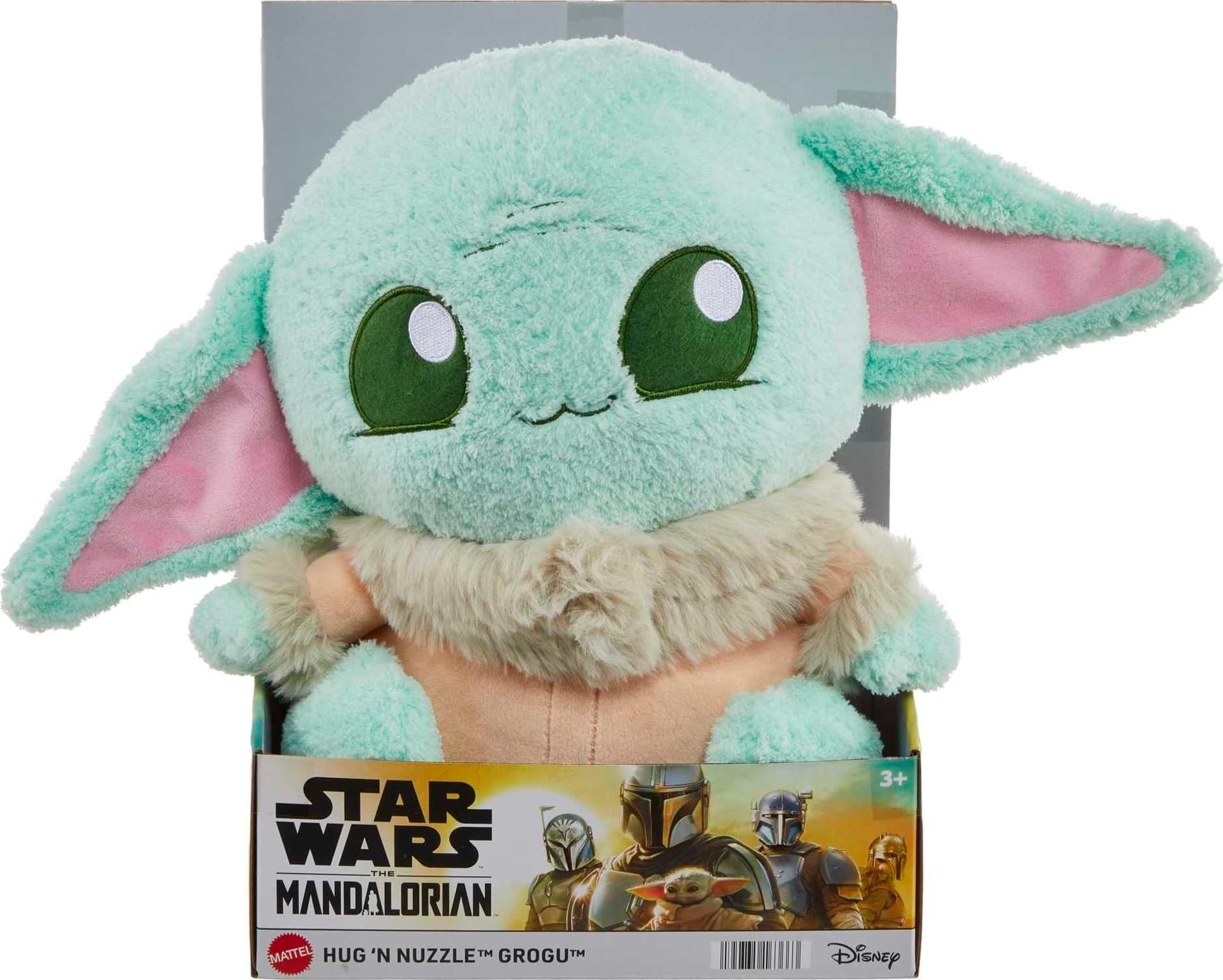 Star Wars Hug ‘n Nuzzle Grogu Plush Figure with Sound, 10-inch Soft Collectible Toy, Press Hand to Activate