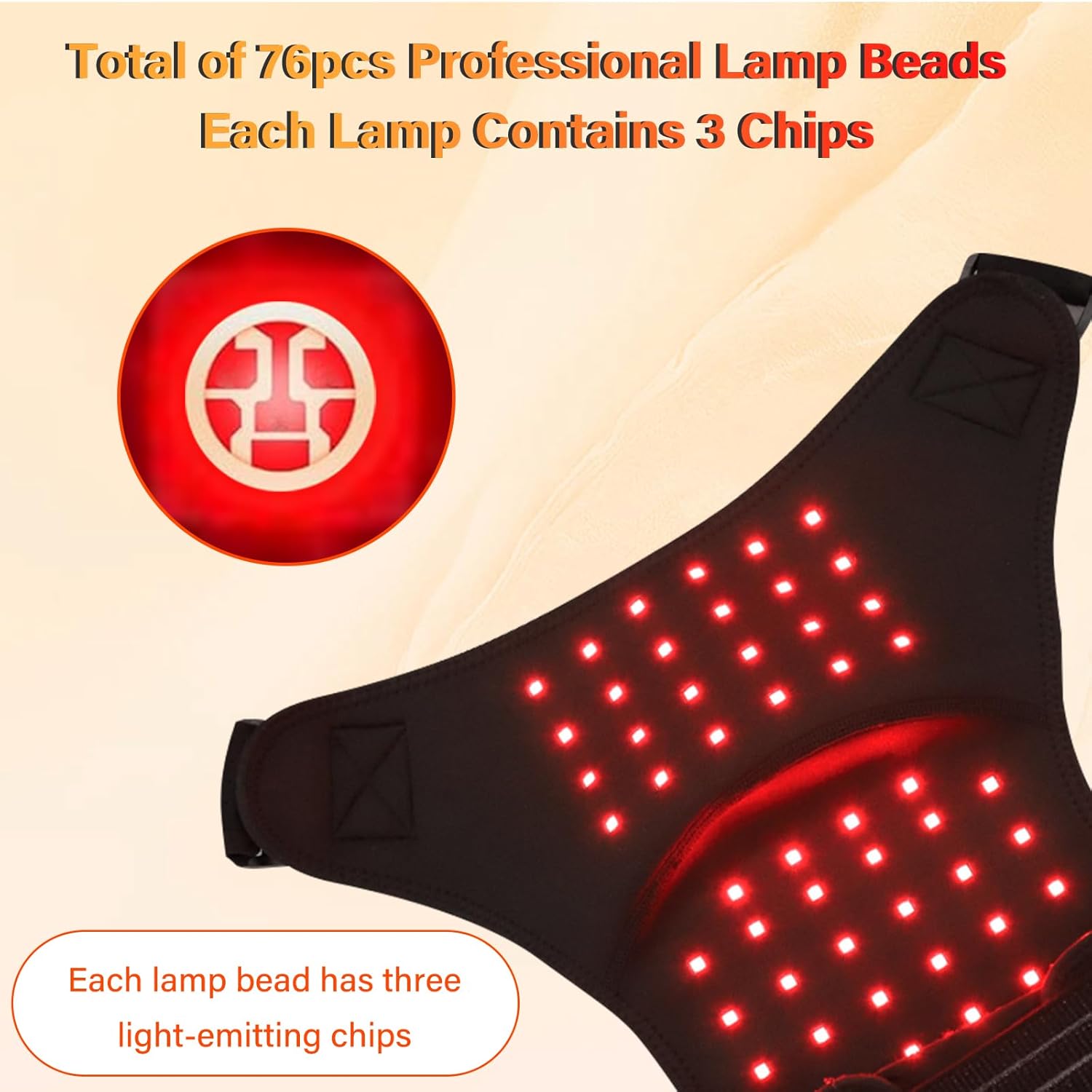 Red Light Therapy for Shoulder, Near-Infrared Light Therapy Pad，660nm & 850nm Portable Heated Shoulder Pad，5 Modes 5000mAh Portable & Longer Runtime