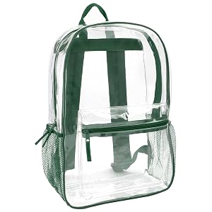 Trail maker Clear Backpack Heavy Duty with Padded Straps Side Pockets for Kids Boys Girls School Stadium Approved