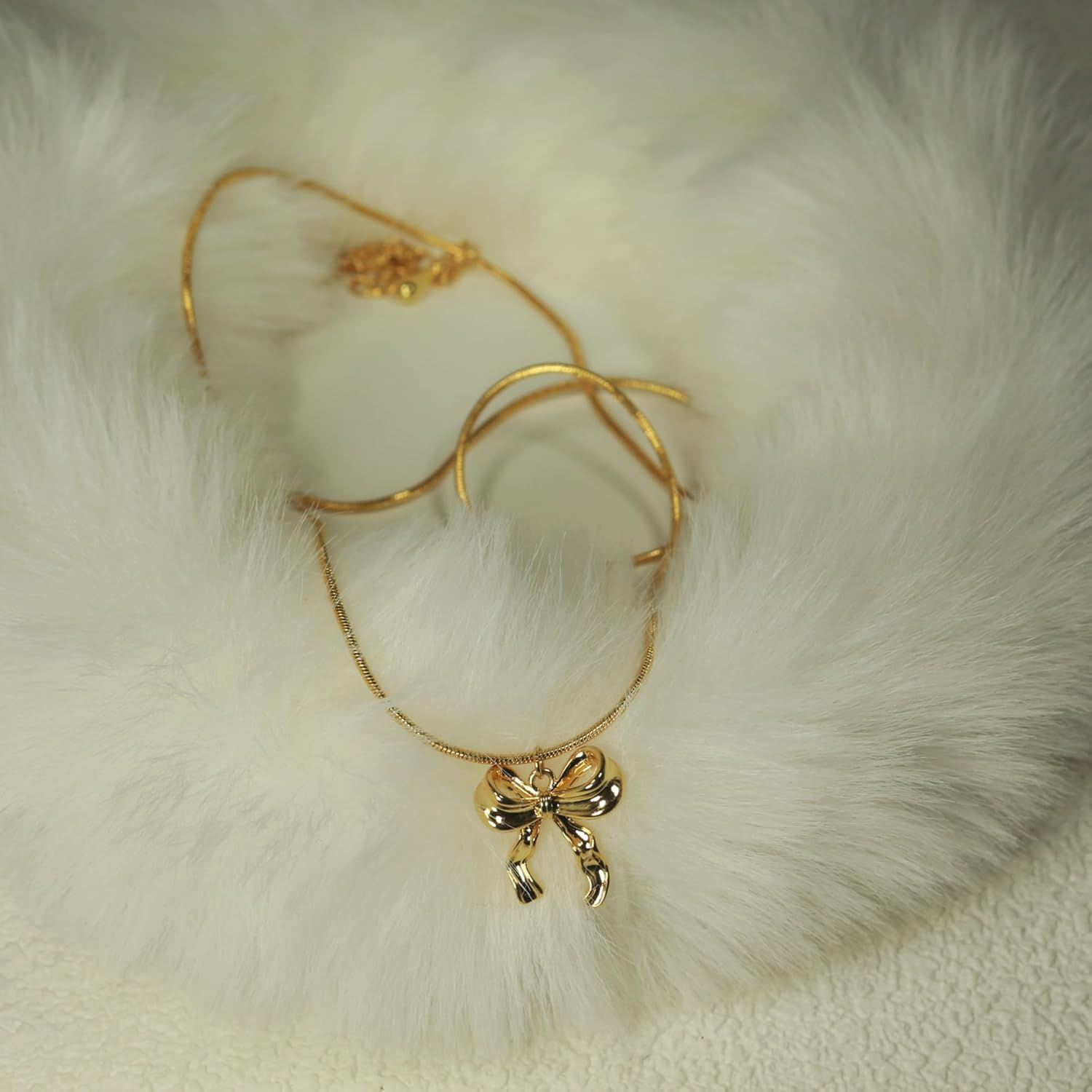 Necklace for Women Bow Necklace Cute Bow Pendant Chain Choker Dainty 14K Gold-Plated Gold Necklaces for Women Trendy Jewelry - Image 6