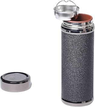 Authentic Yixing Clay Cup 11.8 Oz,Zisha Liner,Stainless Steel Filter,Health Teacup Black