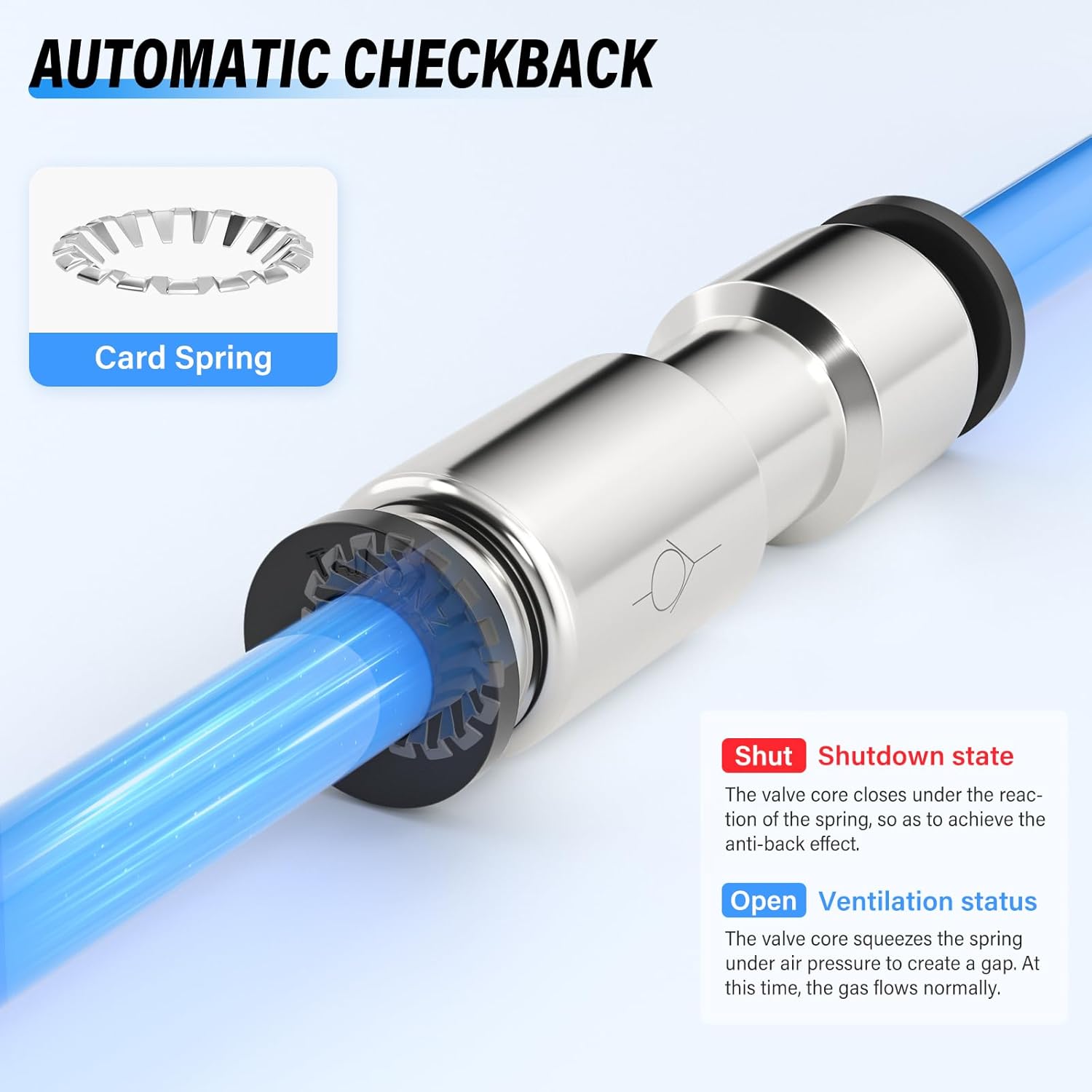 TAILONZ PNEUMATIC 1/2 Nickel plated copper Quick-plug type one-way check valve gas pipe coupling CVPU check valve 5PCS