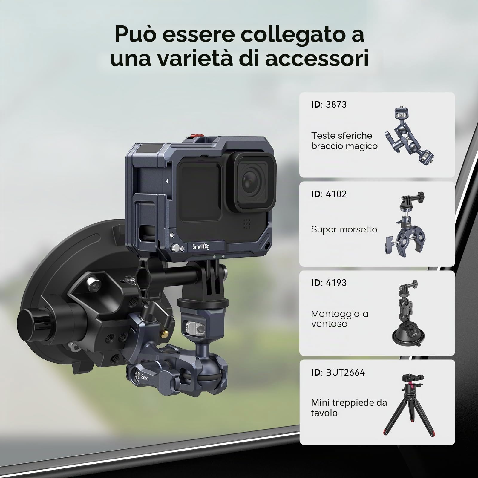 (Nuova Versione) SMALLRIG Vlogging Cage per Go-Pro Hero 12/11 / 10/9, Lega di Alluminio - 3084C
