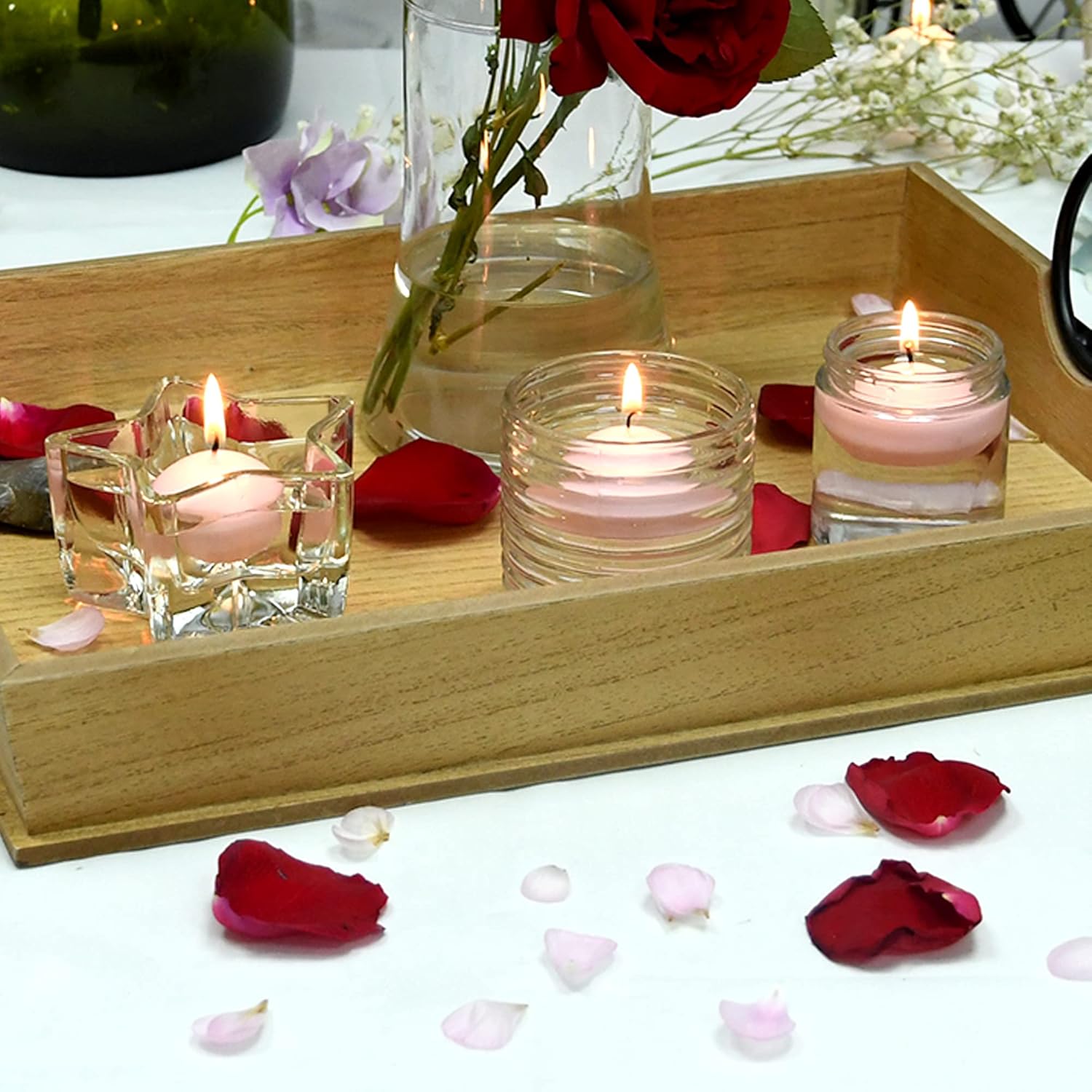 Zest Candle CFZ-003_6 144-Piece Floating Candle, 1.75", Light Rose