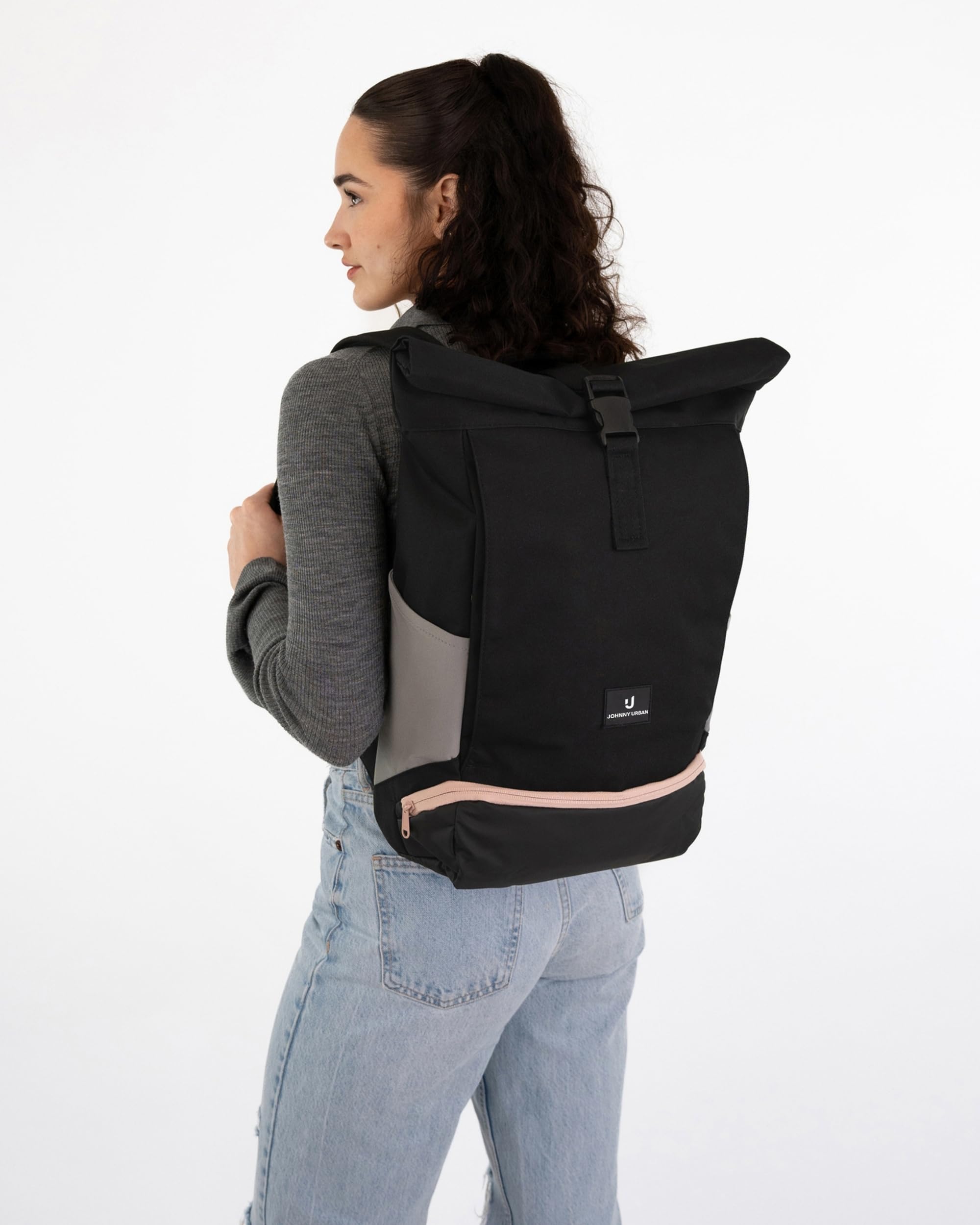 Johnny Urban Zaino Porta PC Donna e Uomo - Allen Medium - Rolltop per Lavoro Viaggio Università - Scomparto per Laptop 16 Pollici - 15-18L - Idrorepellente