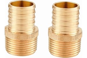 2-Pack EFIELD PEX 1 Inch x 1 Inch NPT Male Adapter Brass...