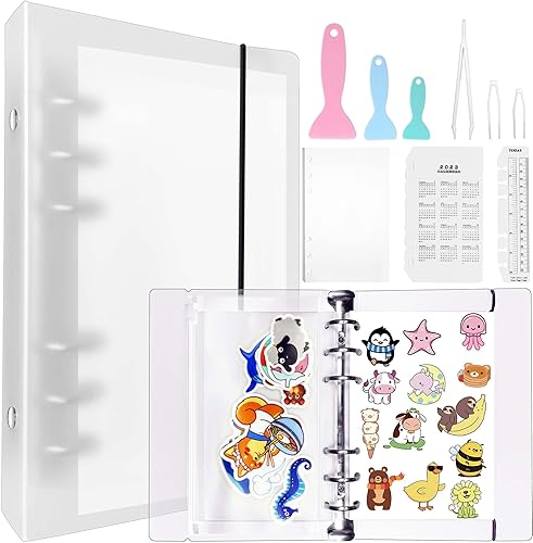 Álbum de recolección de calcomanías reutilizables de búsqueda rápida, libro de calcomanías A6 para adultos, niñas y niños, álbum de recolección de