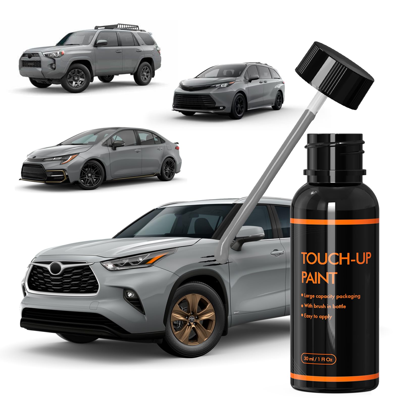 1H5 Cement Touch Up Paint for Toyota, DIY Car Paint Scratch Repair Kit, Automotive Paints, Quick Easy Fix Scratch Repair for Highlander/Corolla/Tacoma/Tundra/4Runner/Sienna/FJ Cruiser/Sequoia