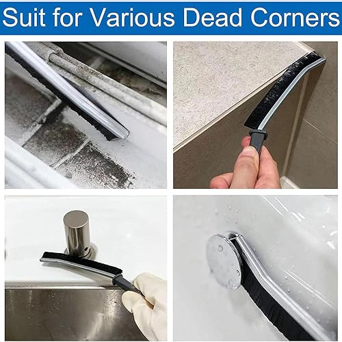 Miniatura 6 de Cepillo de limpieza de huecos, cepillo de limpieza de huecos de baño, esquinas muertas multifuncionales, adecuado para cocina, baño, azulejos,