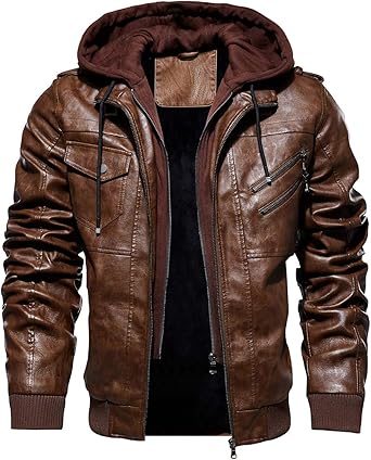 distressed faux leather jacket