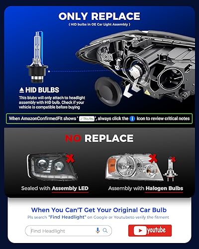 Vista 11 de Marsauto Bombillas HID D1S, 66144 66140 85140 85415 (85415C1) para reemplazo HID, bombilla de xenón blanco frío de 35 W 6000 K, Plug and Play