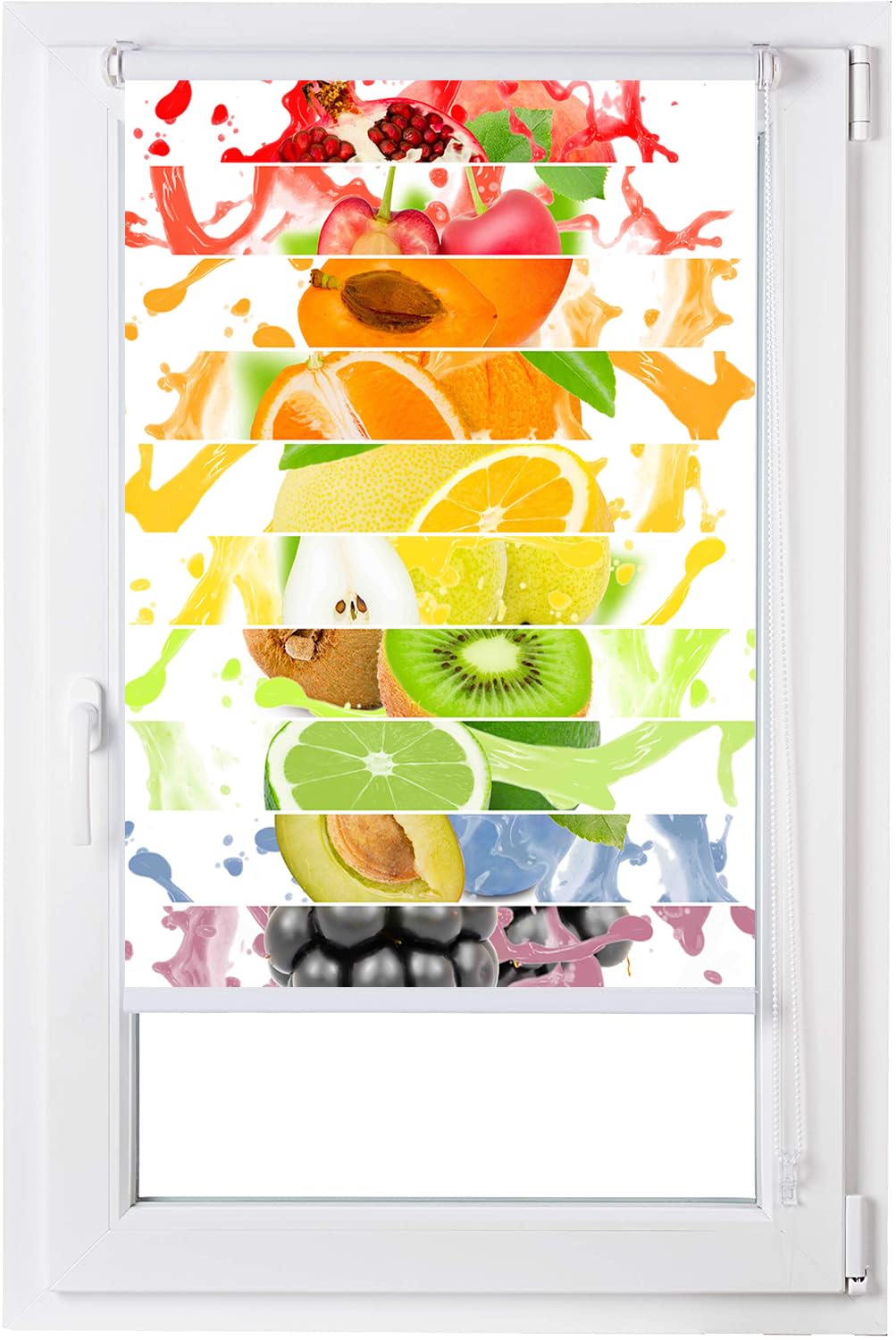 Estoralis | Cuisine | Store Enrouleur | sans Outil Tissu translucide imprimé | C-1219 | 85 x 150 cm. (Largeur/Hauteur) Taille du Tissu 82 x 150 cm. | Stores pour fenêtres et Portes