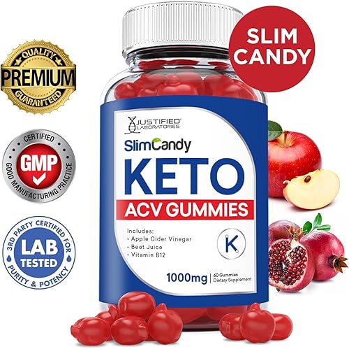 Miniatura 2 de Paquete de 2 gomitas Slim Candy Keto ACV 1000 mg con jugo de granada raíz de remolacha B12 120 gomitas