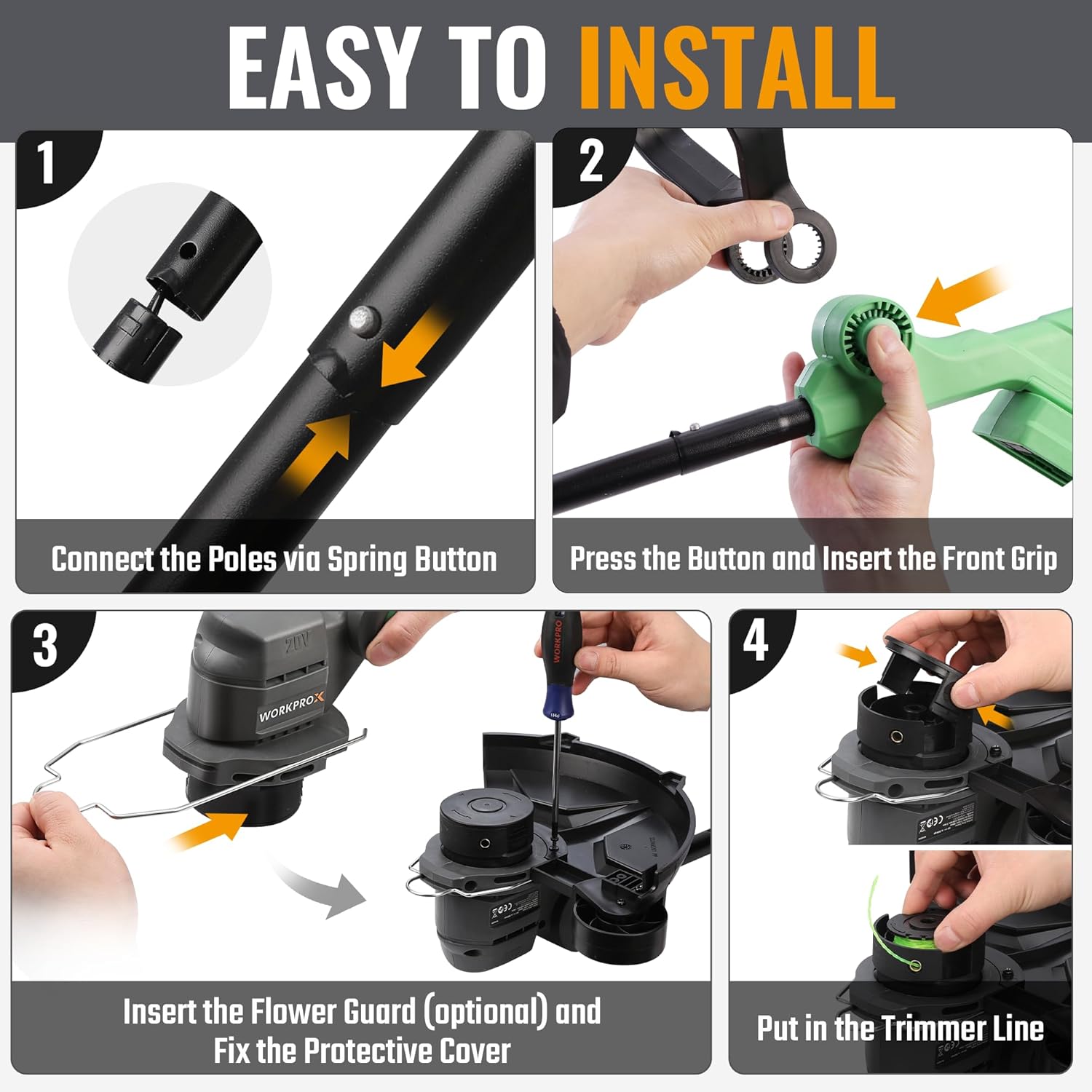 WORKPRO Extra Thick Kneeling Pad & WORKPROX 12inch 20V String Trimmer