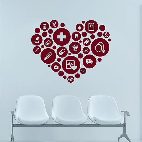 Miniatura 4 de Vinilo adhesivo de pared para oficina médica, clínica de salud, hospital, farmacia, decoración grande (g2983) (XL 45 x 58 pulgadas, negro)