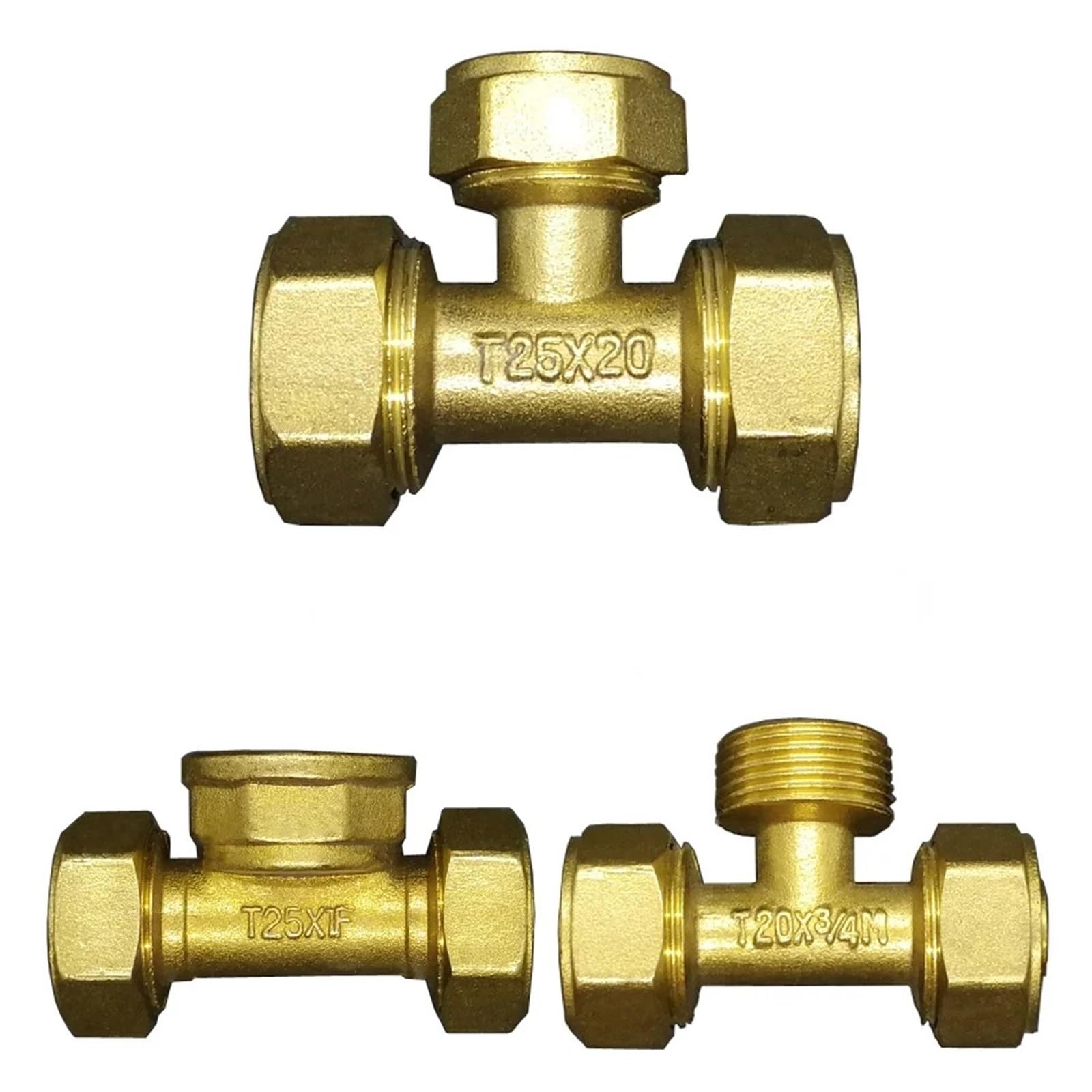 LIUCH 1216 1418 1620 2025 2632 PEX-AL-PEX 1/2" 3/4" 1" męski żeński trójnik mosiężny 3 Wasy złącze rurowe do słonecznego ogrzewania podłogowego(3l4 BSPFx2632)