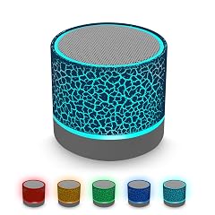 AICase Portable Mini Speaker Super Bass Stereo Rechargeable Speaker with LED Lights