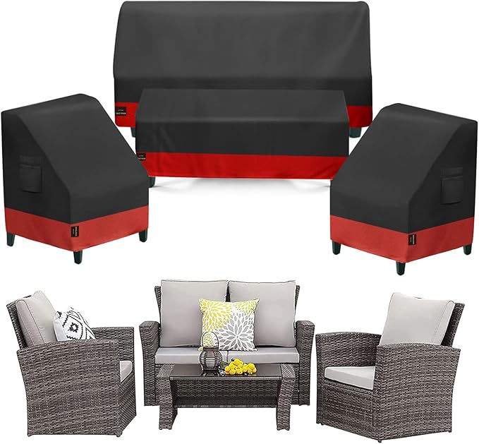 4 Piece Outdoor Furniture Cover Waterproof Patio Furniture