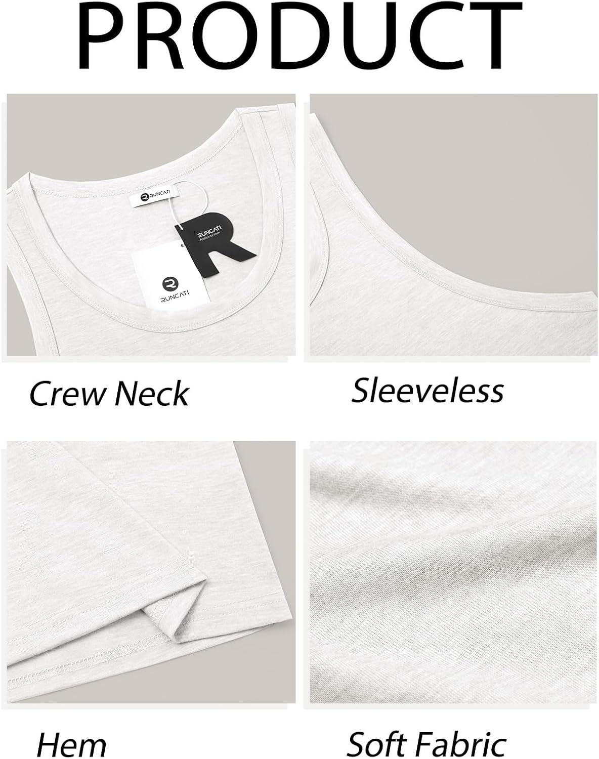 Runcati Mens Workout Tank Tops Sleeveless Loose Fit Gym Fitness Shirt image 5