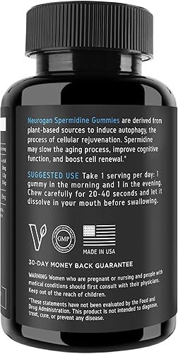 Miniatura 3 de Neurogan Gomitas de espermidina de 1500 mg, 98% puras, 100 veces más potentes que el germen de trigo para la salud celular, antienvejecimiento y