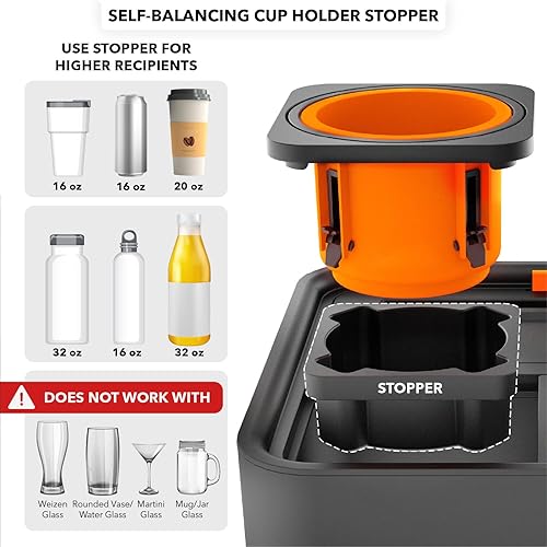 Miniatura 15 de CouchConsole - Bandeja portavasos original para bebidas y aperitivos con reposabrazos, mesa con soporte para teléfono, almacenamiento y organizador