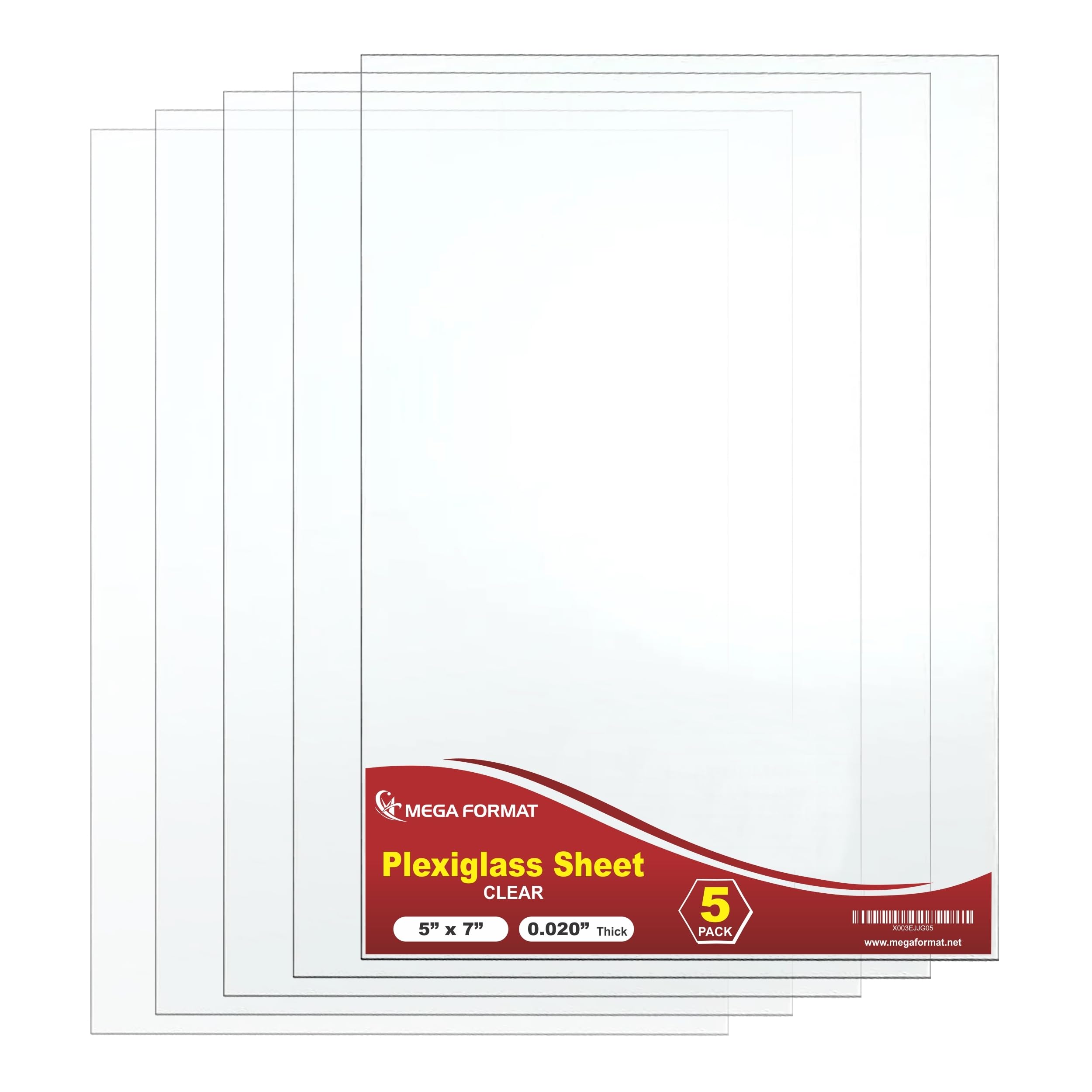 Clear Acrylic Sheets - 5 Pack for Crafts & Projects -1