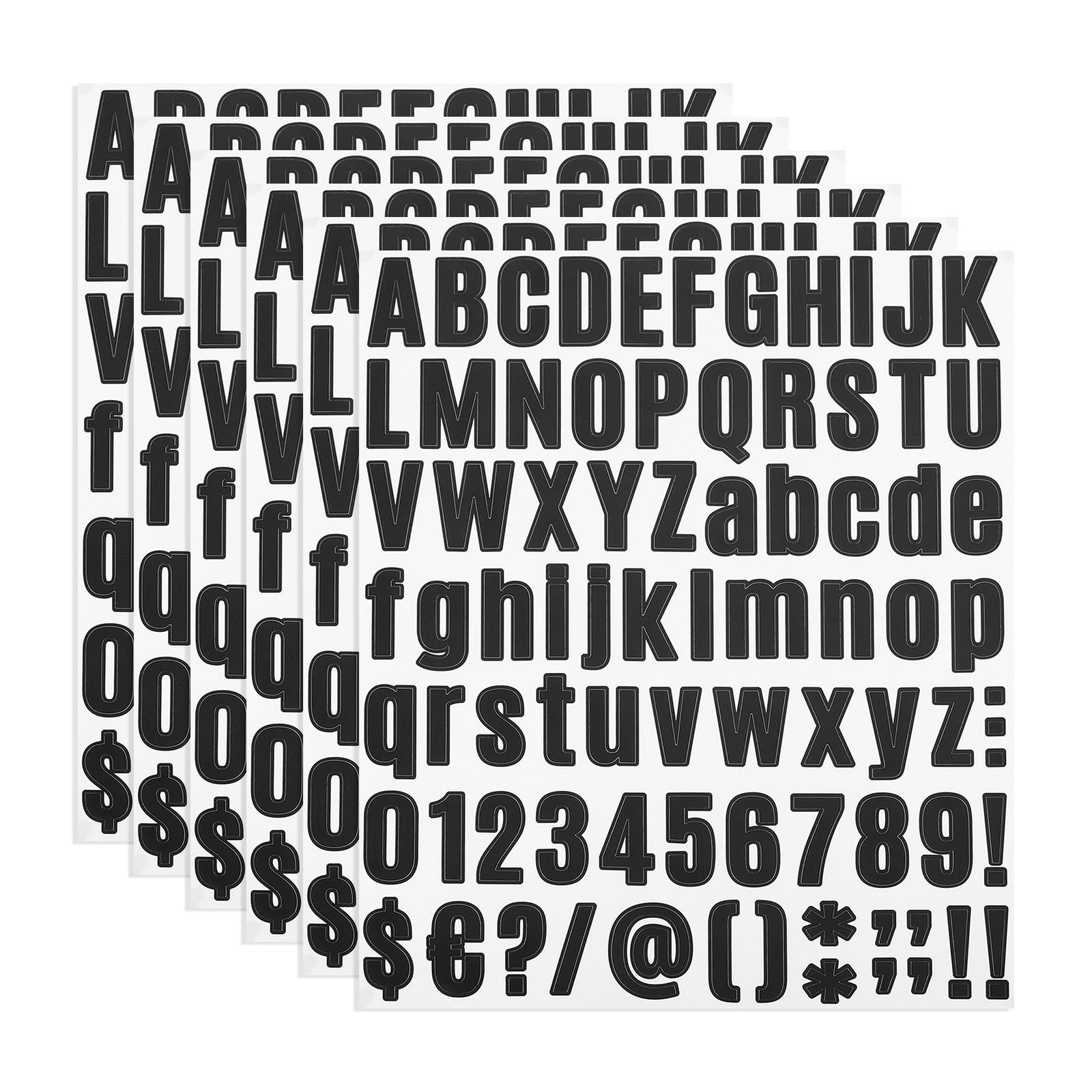 sourcing map Kit di 8 fogli di adesivi con lettere e numeri, 672 pezzi