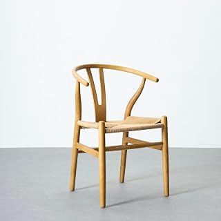 LOLAhome - Silla de Comedor Ming de Madera de Olmo Color Natural con Asiento de Cuerda de Fibra de Papel en Tono Natural