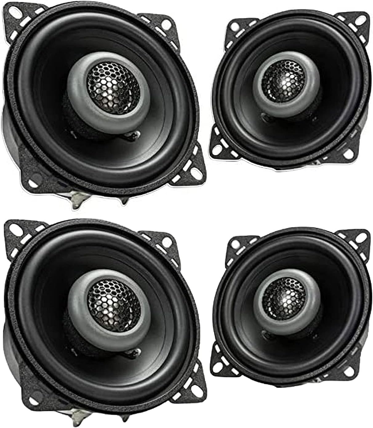 MB Quart Formula 4 Inch 80 Watt 2 Way Coaxial Car Audio Speaker Pair with Built in 1 Inch Tweeters for Vehicle Sound System, Black (2 Pack)