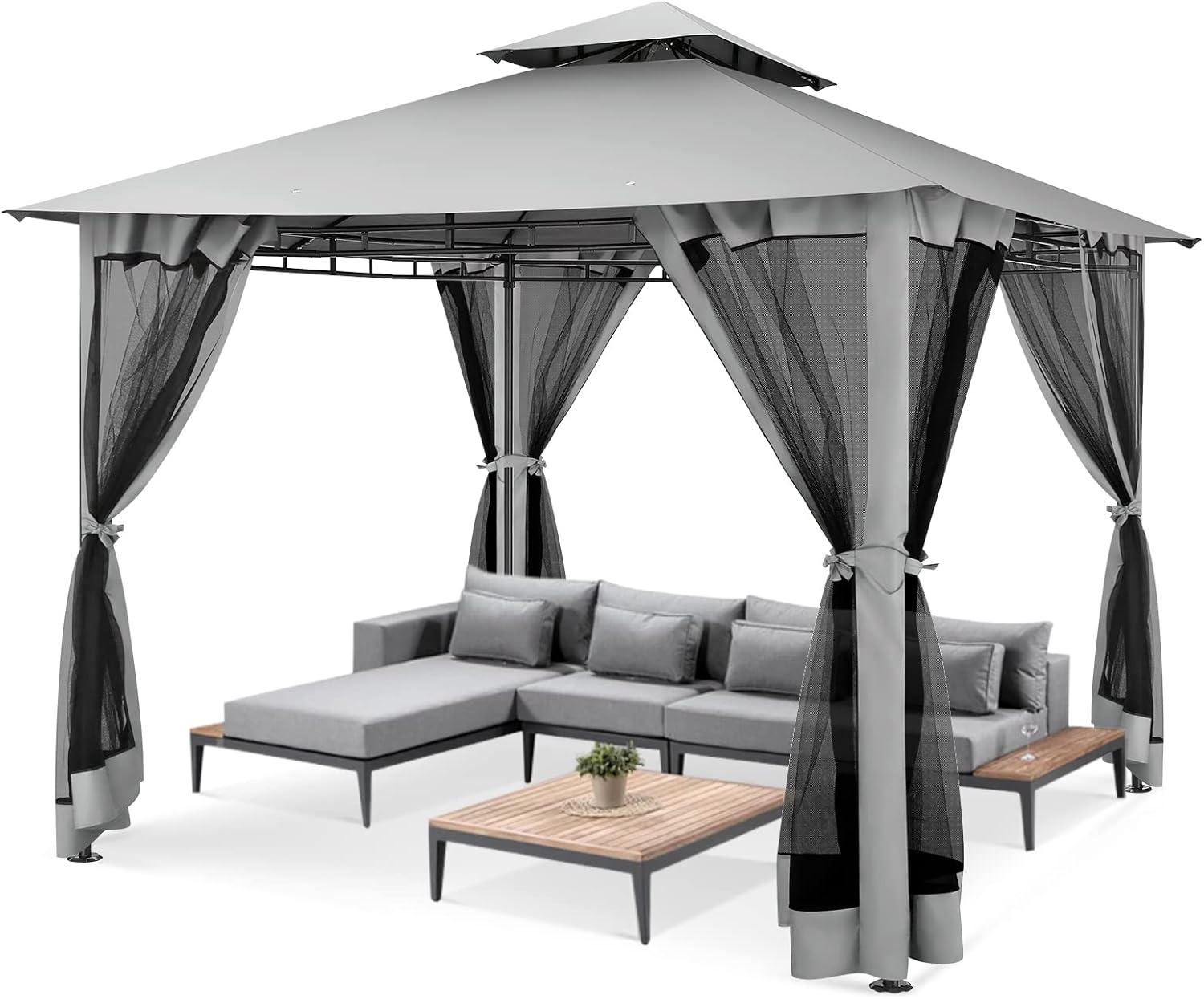 10x10 Patio Gazebo with Mosquito Netting, Gazebo