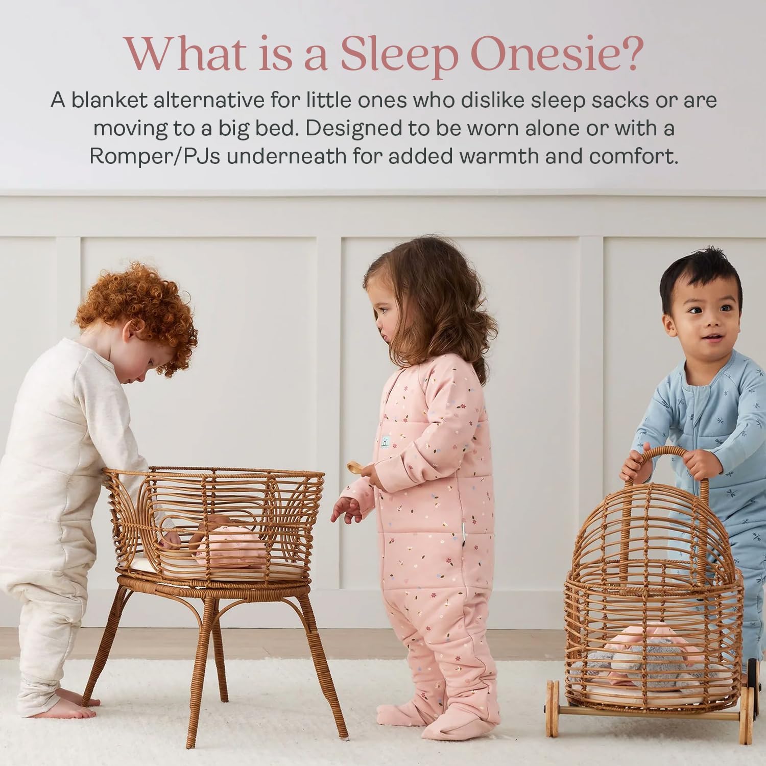 ergoPouch Sleep Onesie 3.5 TOG – Warm Baby Romper & Sleep Layer with Full-Zip, Guarding Against Blankets, Breathable & Movement-Friendly, Ideal for Transitional Sleeping (12-24 Months, Daisies)