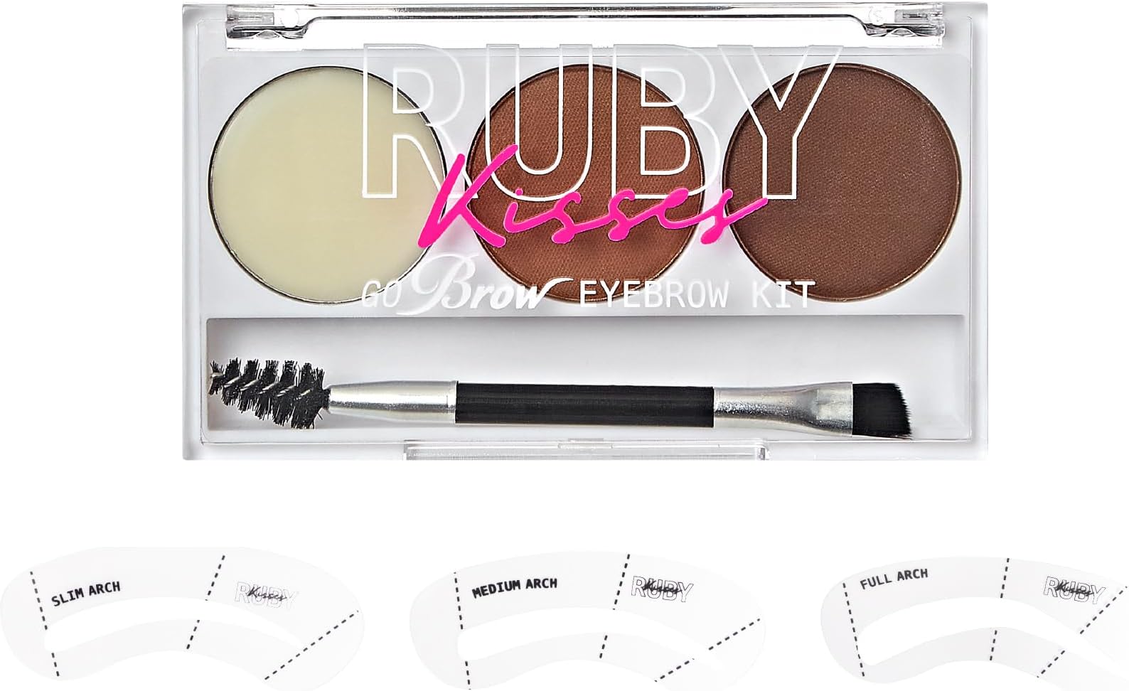 Ruby Kisses Go Brow Dark Brown Eyebrow Kit