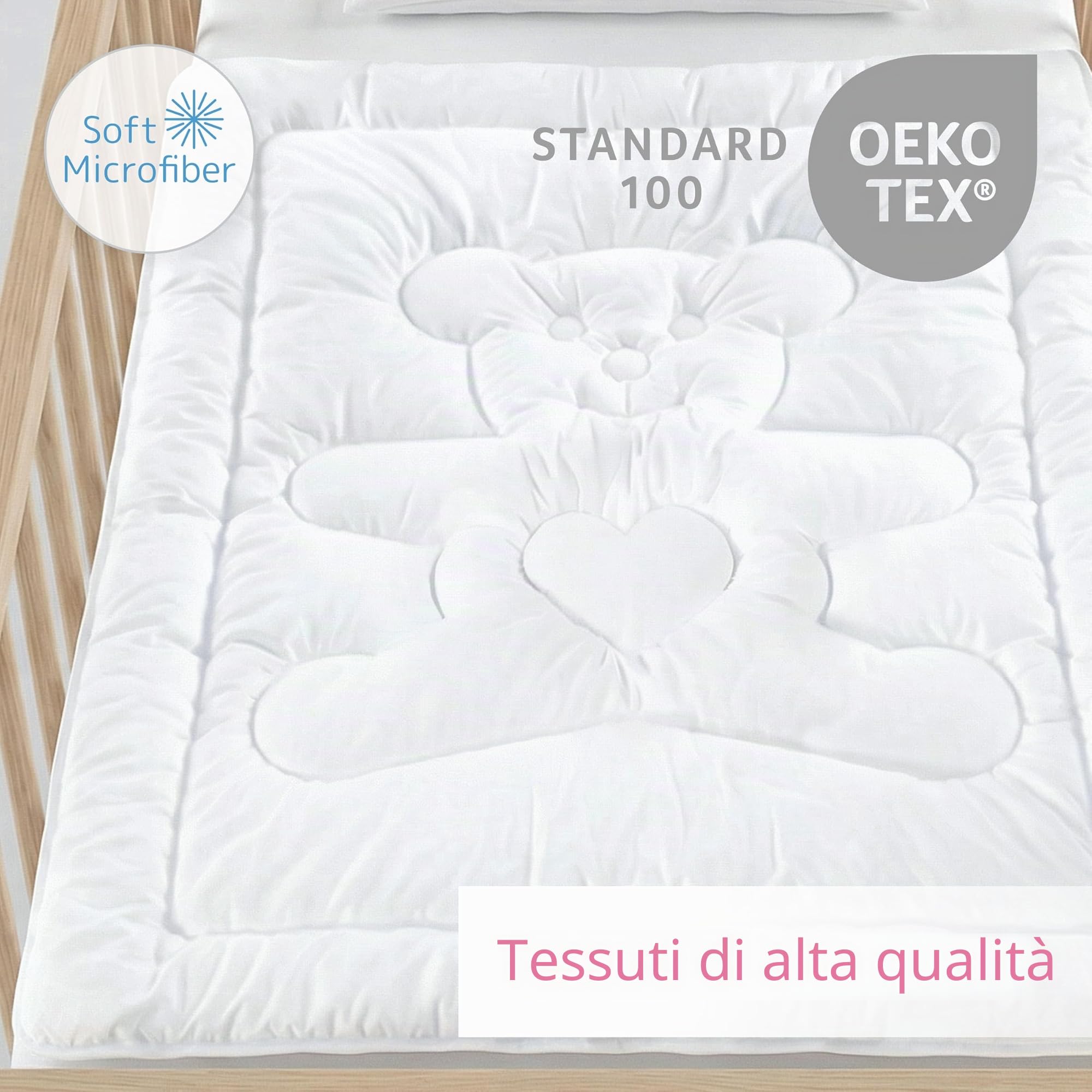 Baby Comfort Piumino per carrozzina o culla e cuscino 80 x 70 cm 100% Poliestere (12 mesi+)