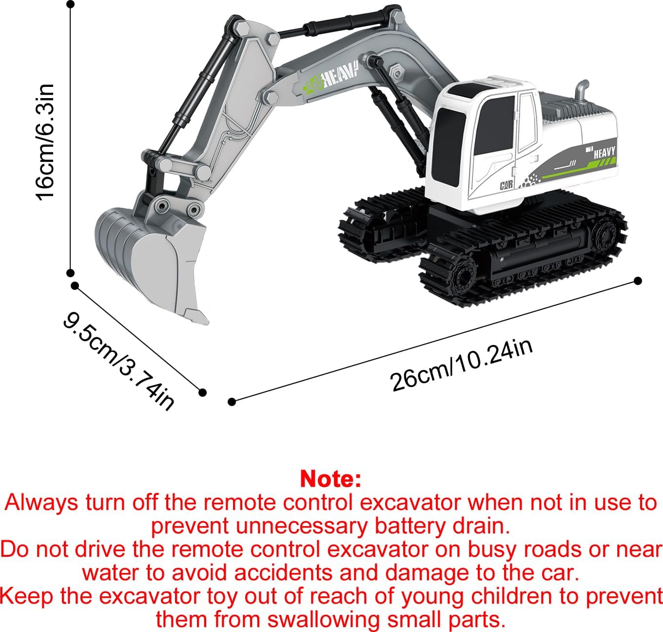 Remote Control Excavator Toy for Teens 3-12 Year Old, 11 Channel 2.4G 360° Rotation Construction Vehicles Toy with Light Music & Metal Shovel, Digger Truck Birthday Gift for Teens