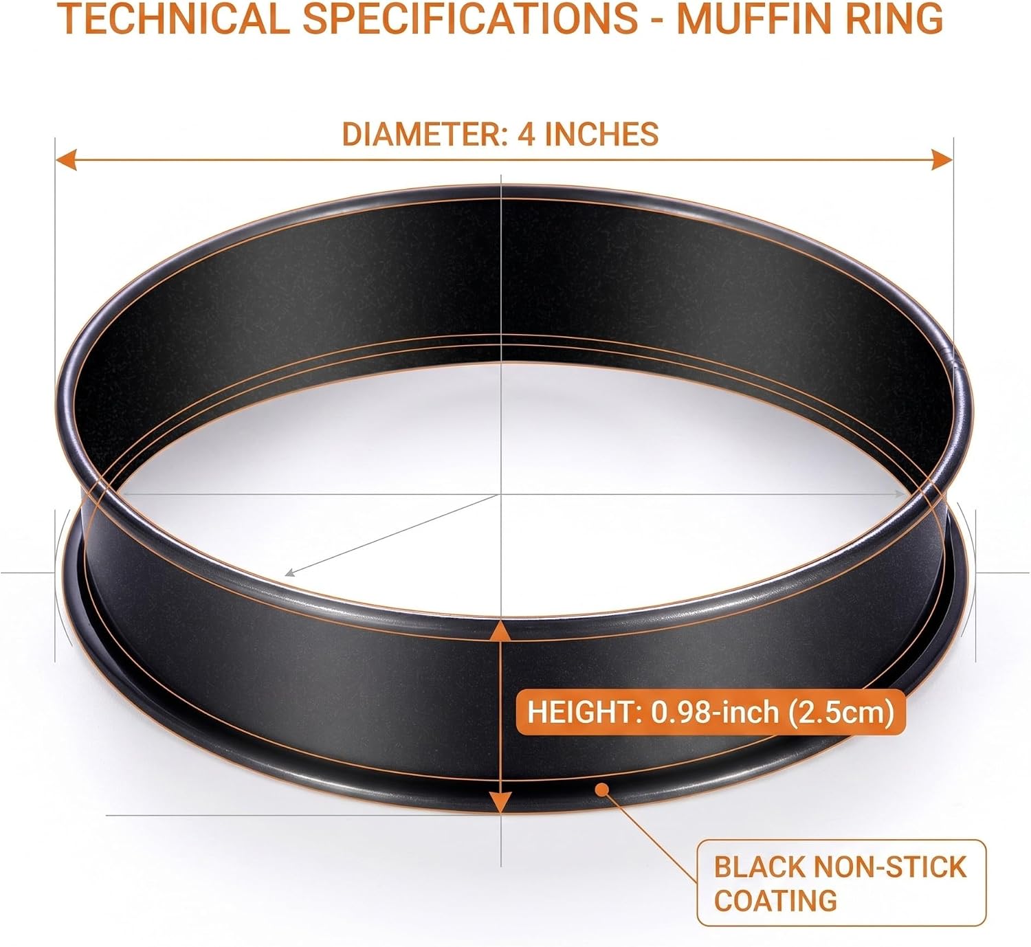 12Packs Crumpet Rings Nonstick 4 Inch English Muffin Ring Stainless Steel Double Rolled Tart Rings Metal Pastry Cookie Baking Ring Molds